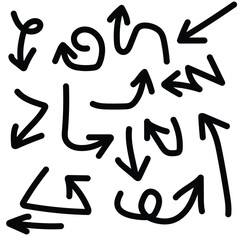 Hand drawn set of arrows arrow vector