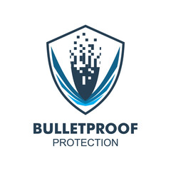 shield and bullet logo vector best design