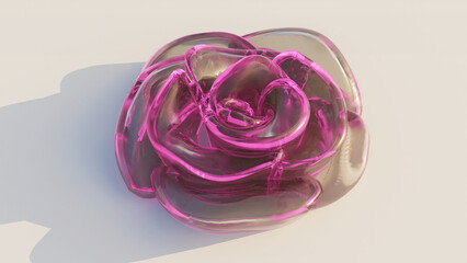 Pink glass rose

