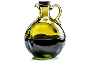 stylish green and black glass vase with a unique black handle Generative AI