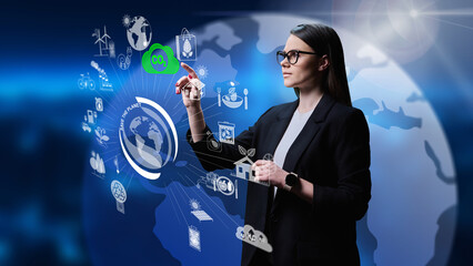 Ecology, protection of planet, green future of earth