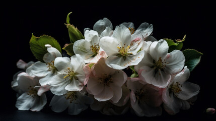 Obraz na płótnie Canvas Apple Blossoms in Contrast. Generative AI