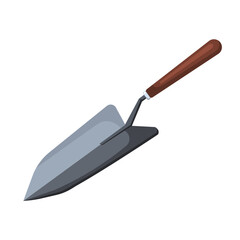Garden trowel. Gardening tool used to scoop or shovel the soil for planting. Flat vector illustration isolated on white background.