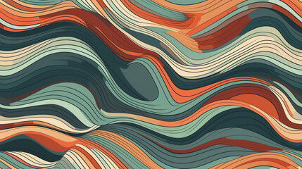 Abstract color curved lines graphic wallpaper. Modern lines seamless pattern texture. Background for design as banner ads and presentation concept. 2D illustration. Generative AI