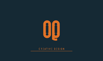 Alphabet letters Modern Creative logo OQ , QO