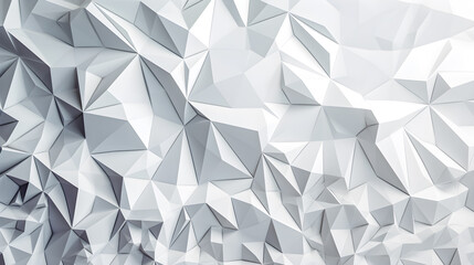 White low poly background texture. Abstract, modern background with triangles. Greys shades - Generative AI