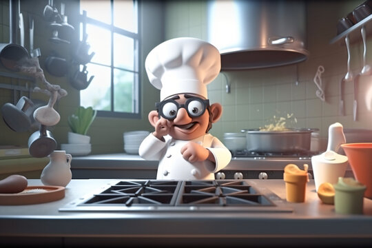 cartoon character of a chef cook Generative AI
