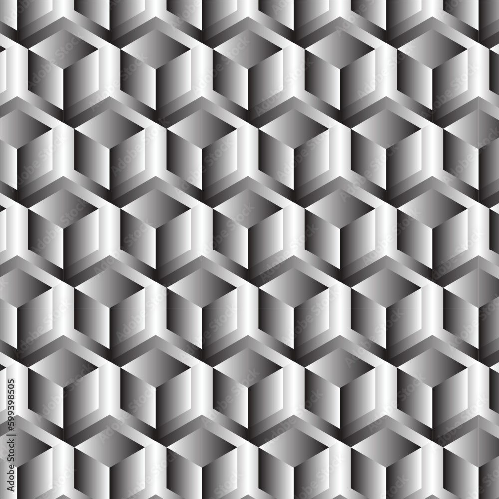 Poster abstract geometric hexagonal silver pattern vector.