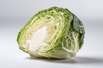 Obraz premium single cabbage head isolated on a white background Generative AI
