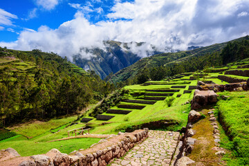 Fototapeta na wymiar Chinchero archeological site in Sacred Valley, Cusco, Peru