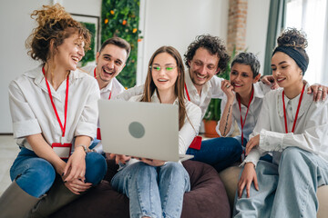 Group of Professionals team of women and men Working on a Project