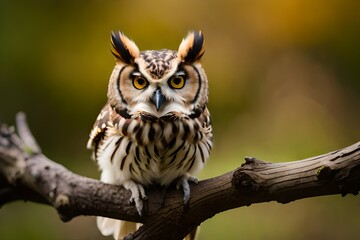 Obraz premium great horned owl on a branch