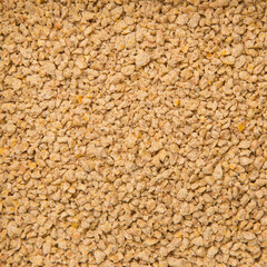 Biofuel, Biofuels, Eco Fuels. Close-Up of the Cat's Litter Box. Filling the Cat Litter Tray. Pet Shop Concept. Products for Pets. Small Orange Pebbles