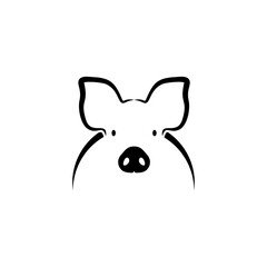 pig face line vector best design