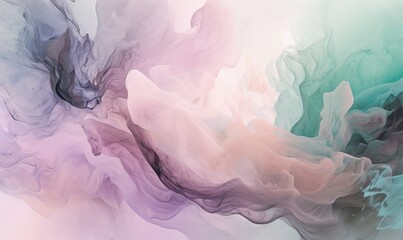  an abstract painting of a pink, blue, and green substance.  generative ai