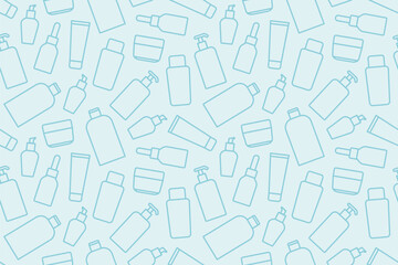 cosmetics, skin care products seamless pattern- vector illustration