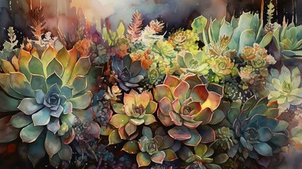 Succulent Dreams: Watercolor Magic