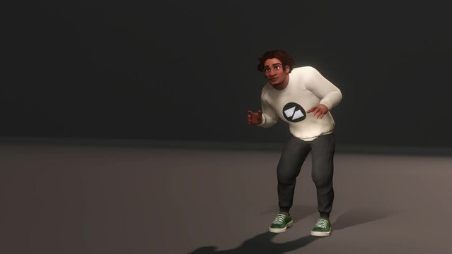 A Curious Man Reaction - 3d Cartoon animated.