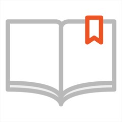 Book with Bookmark color line icon. Open Book vector outline colorful sign.