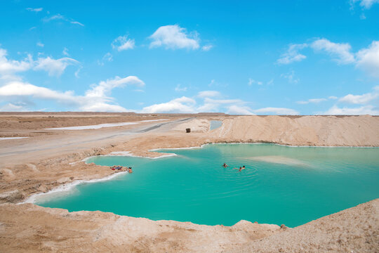 Beautiful view of Salt Plains and Lakes in Siwa Oasis, Egypt