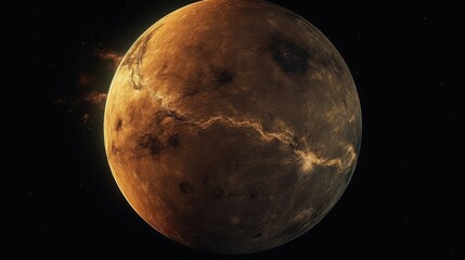 Obraz na płótnie Canvas View of Venus from space. Diptych, triptych background, wallpaper. Generative AI.
