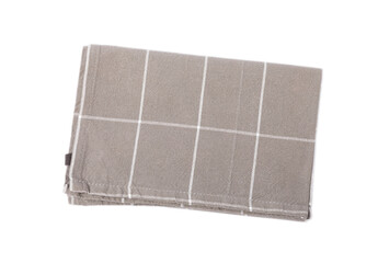 Kitchen towel .Checkered napkin isolated on white background. Picnic towel. Home textiles. Folded cloth.Food serving design element. Square napkin.