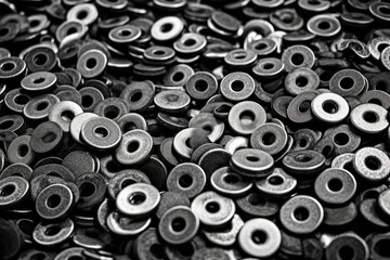 monochromatic stack of buttons, arranged in a textured and patterned composition Generative AI