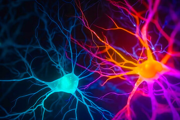 An image of neurons involved in empathy and social cognition, such as those in the mirror neuron system. Generative Ai.