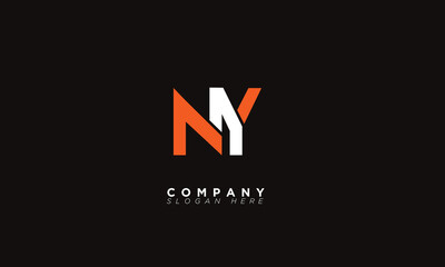 NY Alphabet letters Initials Monogram logo YN, N and Y - obrazy, fototapety, plakaty