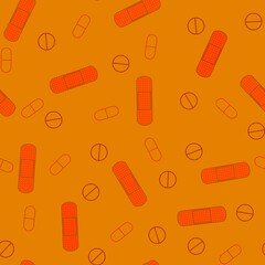 Cartoon medicine seamless pills pattern for wrapping paper and linens and fabrics and packaging and shops