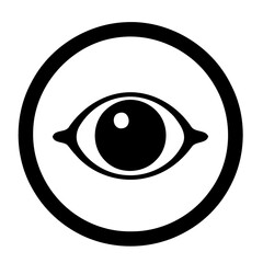 black and white artistic human eye icon or symbol created with Generative AI technology
