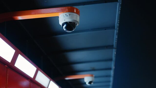 Two round CCTV security cameras were stationed in the city to ensure safety during the night