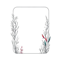 Square vector frame of flowers isolated