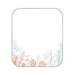 Square vector frame of flowers isolated