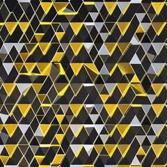 A repeating pattern of stars and triangles in shades of gold and silver2, Generative AI