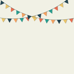 Obraz premium Carnival design elements. Birthday garlands with colorful flags isolated on the white background