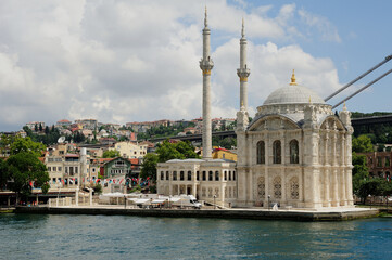 Fototapeta na wymiar Ortakoy Mecidiye Mosque in Istanbul Turkey