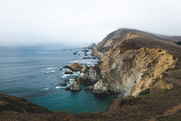 Towering Cliffs on the California Coastline near Point Reyes