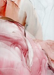 Abstract pink art with beige and gold — pink background with brown, beautiful smudges and stains...