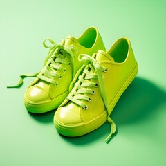 light green casual trainers/ green shoes