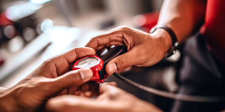 Close Up Of A Doctor Checking Blood Pressure Of A Patient
