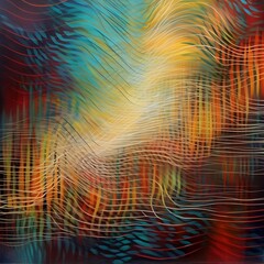 Fototapeta premium fractural realms sound volume abstract vector with lines wavy
