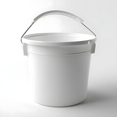 white bucket isolated on white