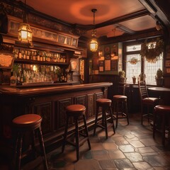 Fototapeta premium interior of mexican portugeese latin america bar pub