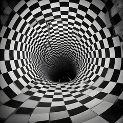 black and white abstract background optical illussion vector