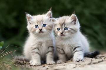 Naklejka na ściany i meble little cute kittens