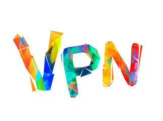 VPN vector symbol of triangular textureletters