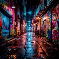 Obraz premium Neon alley long way down 