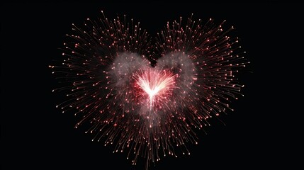 heart shaped fireworks, generative ai