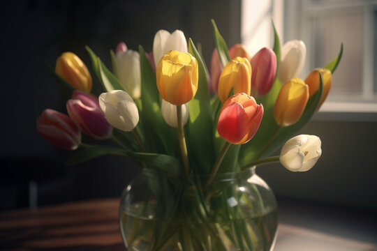 tulips in vase
created using generative Al tools